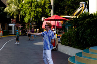 A street entertainer in the Hollywood Section of the Universal S