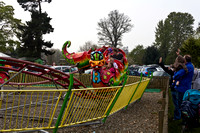 A dragon ride with children in it in the Blair Drummond Safari p