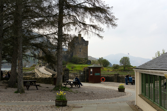 Eilean Donan Castle and visitor entry outside the castle