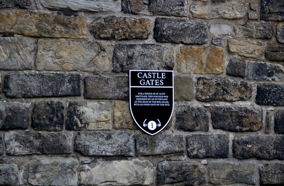 The sign for the Castle Gates inside the Edinburgh Castle, givin
