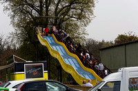A slide with kids and parked cars inside the Blair Drummond safa
