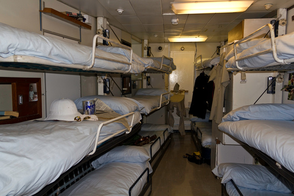 Bunks for the crew inside the decommisioned royal yacht HMV Brit