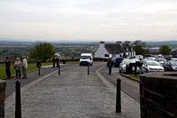 Van approaching the entrance of the Stirling Castle in Scotland
