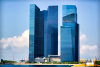 Financial district in Singapore and DBS building and others
