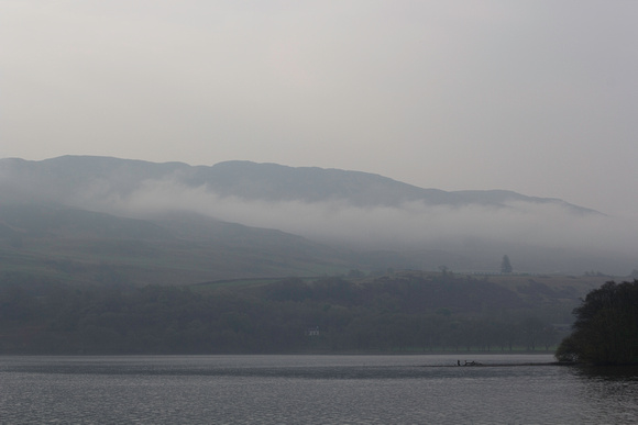 Mist and cloud in the morning over Loch Ness in Scotland