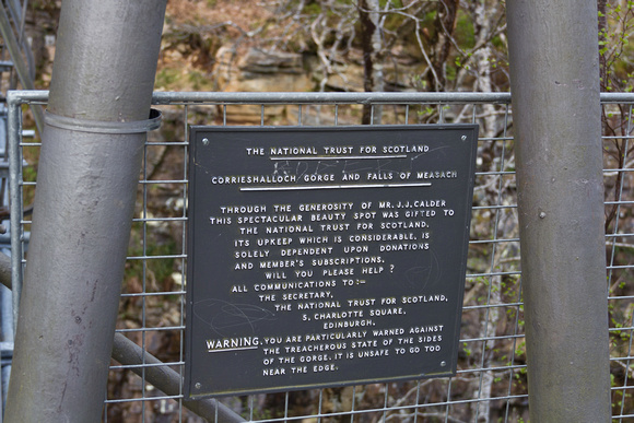 Sign by the National Trust for Scotland at the Corrieshalloch Go