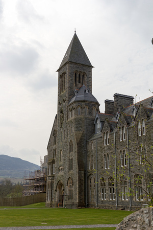 Repair work on one wing of the Benedictine Abbey in Fort Augustus