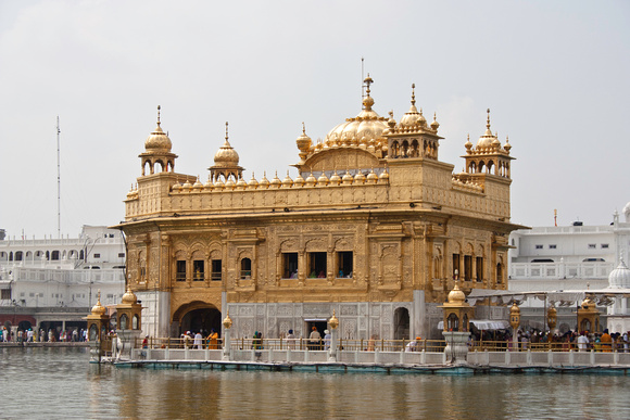 Darbar Sahib and Amrit Sarovar in the Golden Temple in India