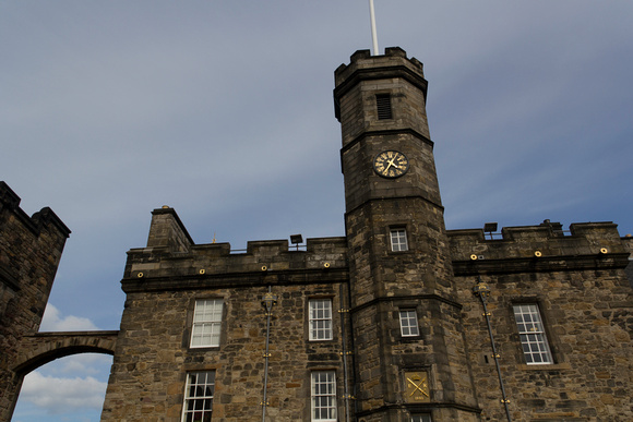Clocktower inside the Edinburgh Castle in Scotland