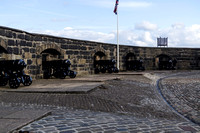 Row of cannons at the top section of Edinburgh Castle